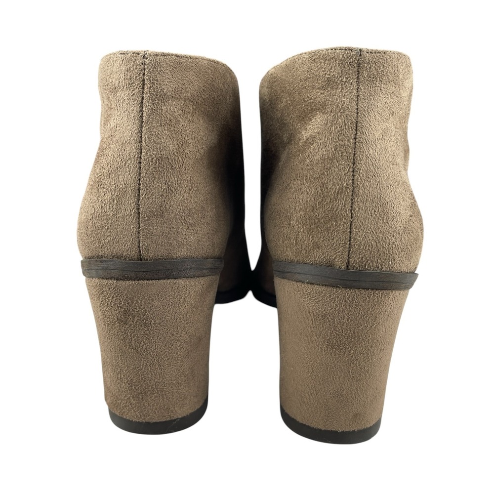 Dr Scholls Women's Later Lace Up Ankle Booties 8M Taupe Faux Suede Block Heel - Picture 5 of 11